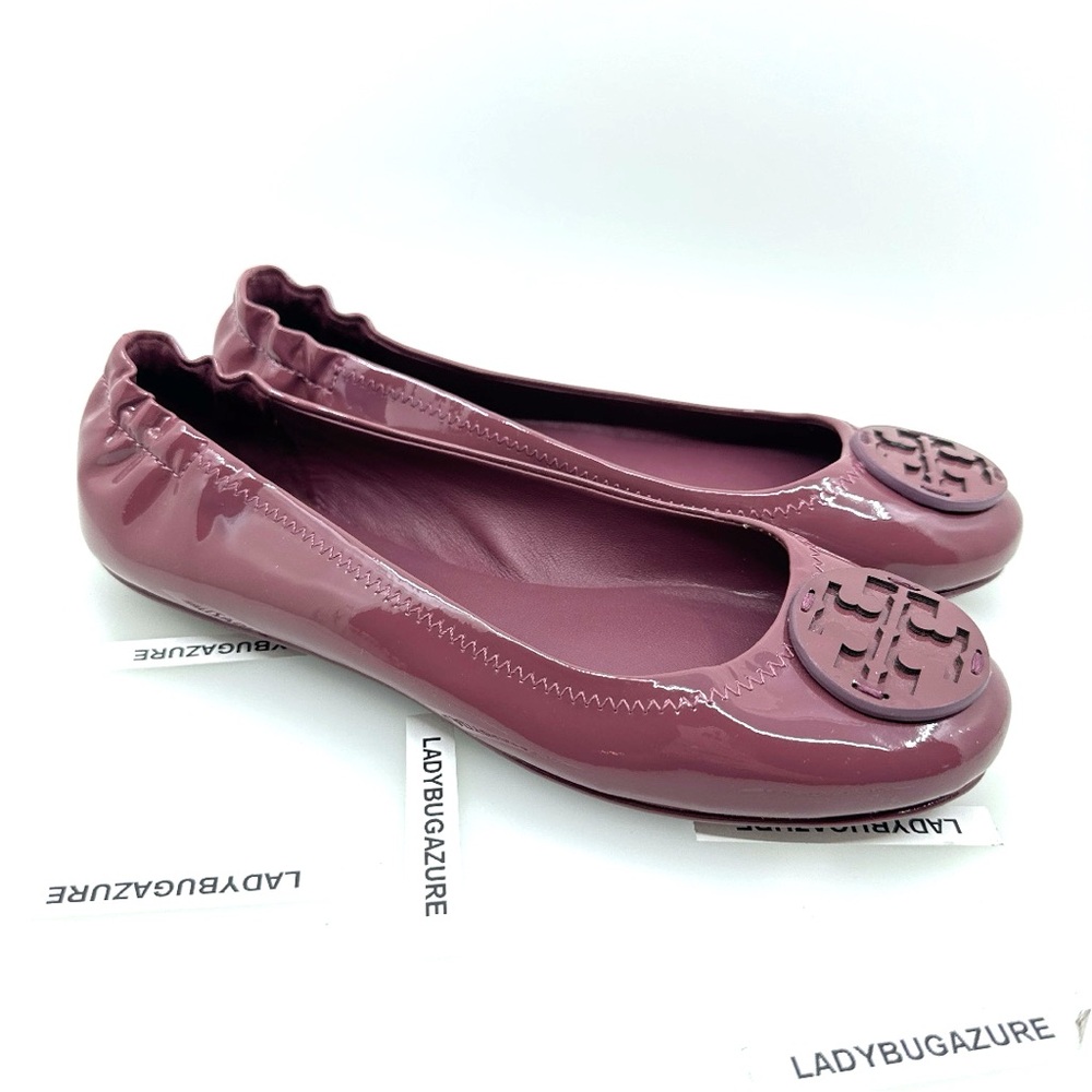 NWOB with dust bag TORY BURCH Minnie Travel Ballet Flats Patent Leather Size 7.5 - Picture 3 of 12
